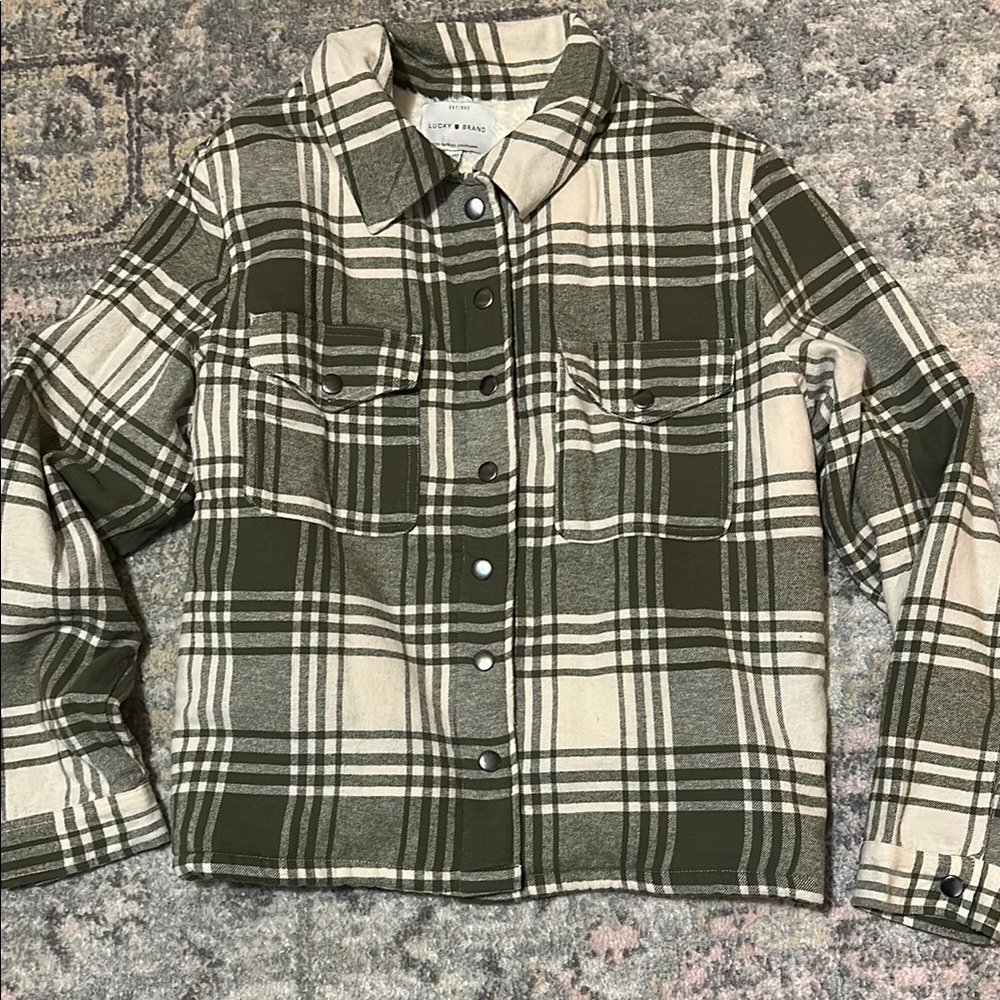 Lucky Brand Women's Green Plaid Jacket